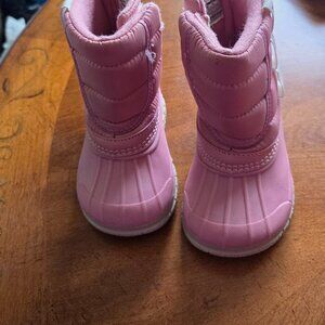 Toddler OSH KOSH B-GOSH pink splash COLD WEATHER BOOTS girls SZ. 4M